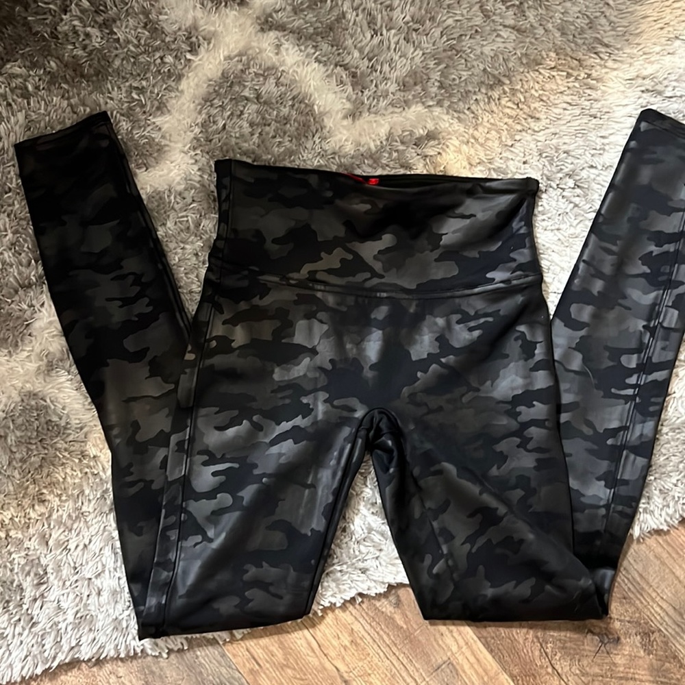 Spanx leather camo leggings